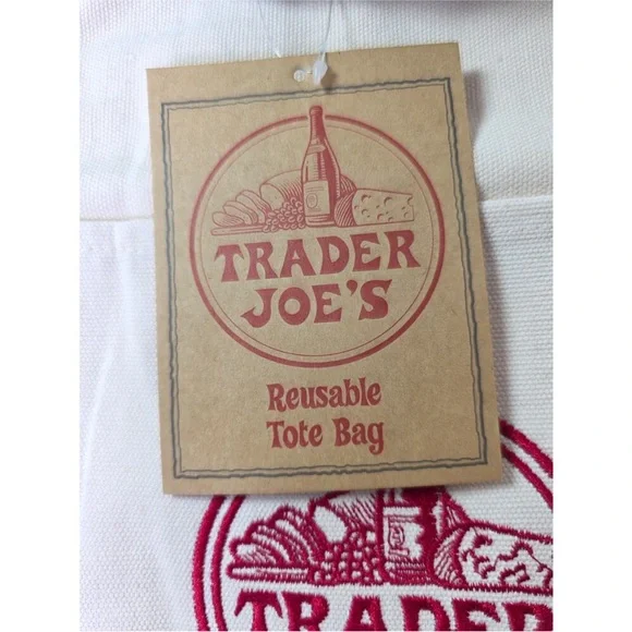 NWT: Trader Joe's Canvas Tote Shopping Bag, green - Picture 5 of 7